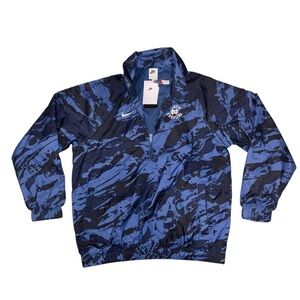 Nike North Carolina Half-Zip Anorak Jacket Blue Camo Men’s Small FN7902-461
